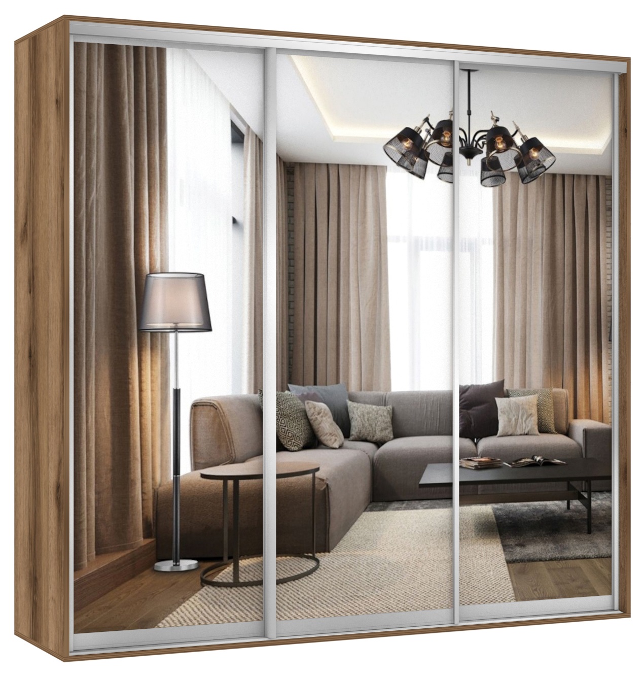 Шкаф-купе SHELS HOME 2400х600х2100(2) Зеркало